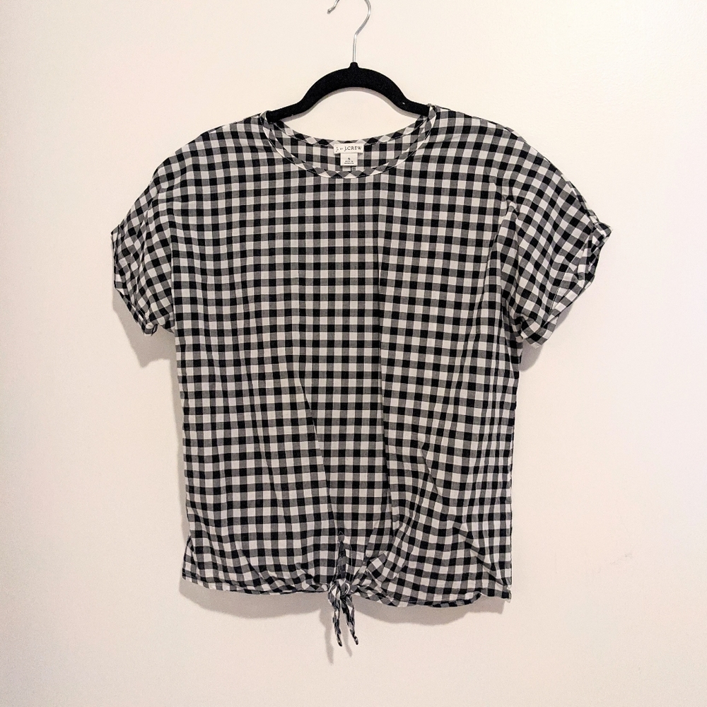 J.Crew Short Sleeve Gingham Shirt - Picture 1 of 6